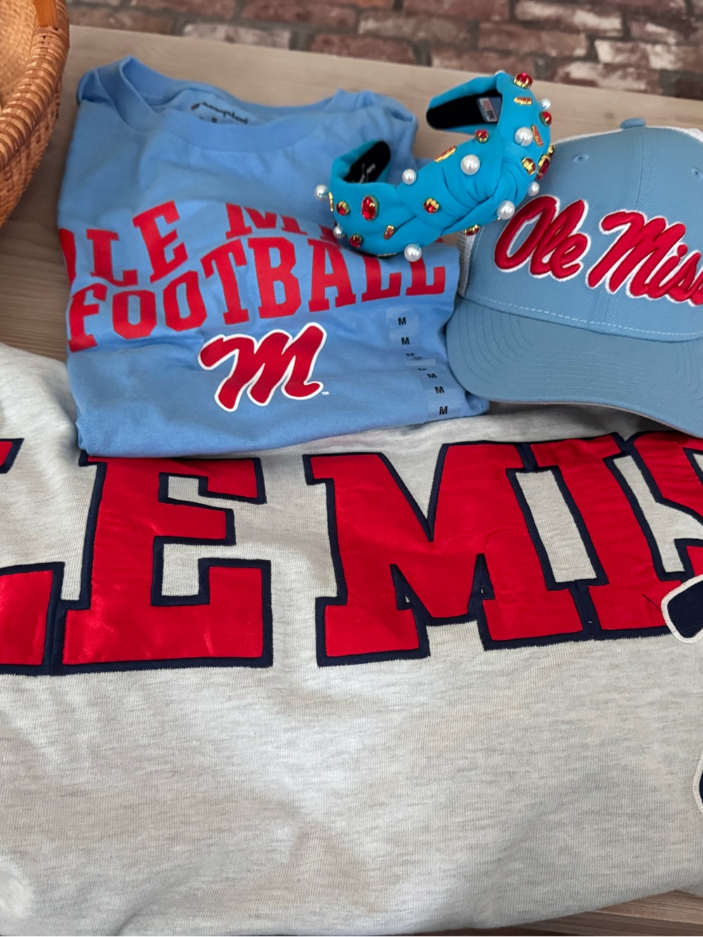 Ole Miss Fan Pack Gameday Couture, Brianna Cannon Headband, and baseball cap!